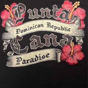 Punta Cana Paradise T-Shirt XL Black Tropical Souvenir Graphic Unisex